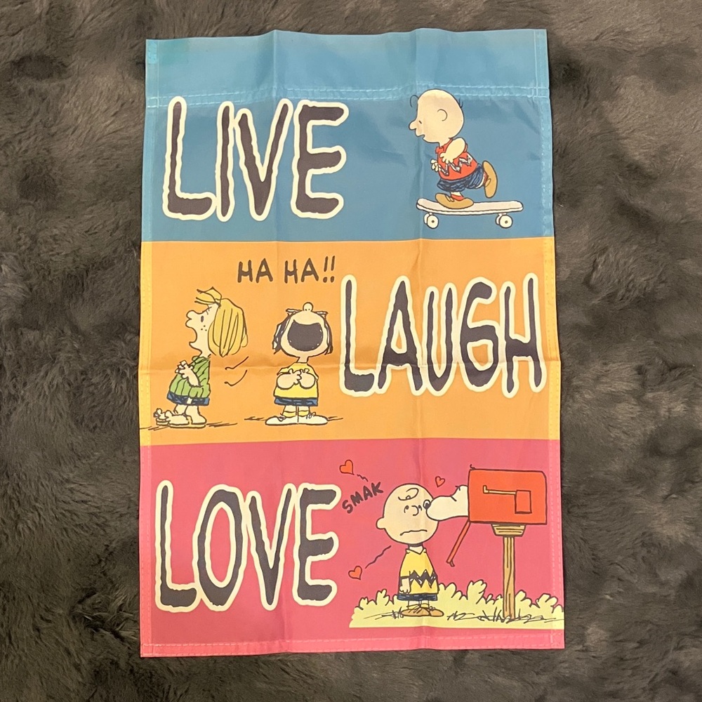 Peanuts Live Laugh Love Garden Flag 18"x12" (Small)